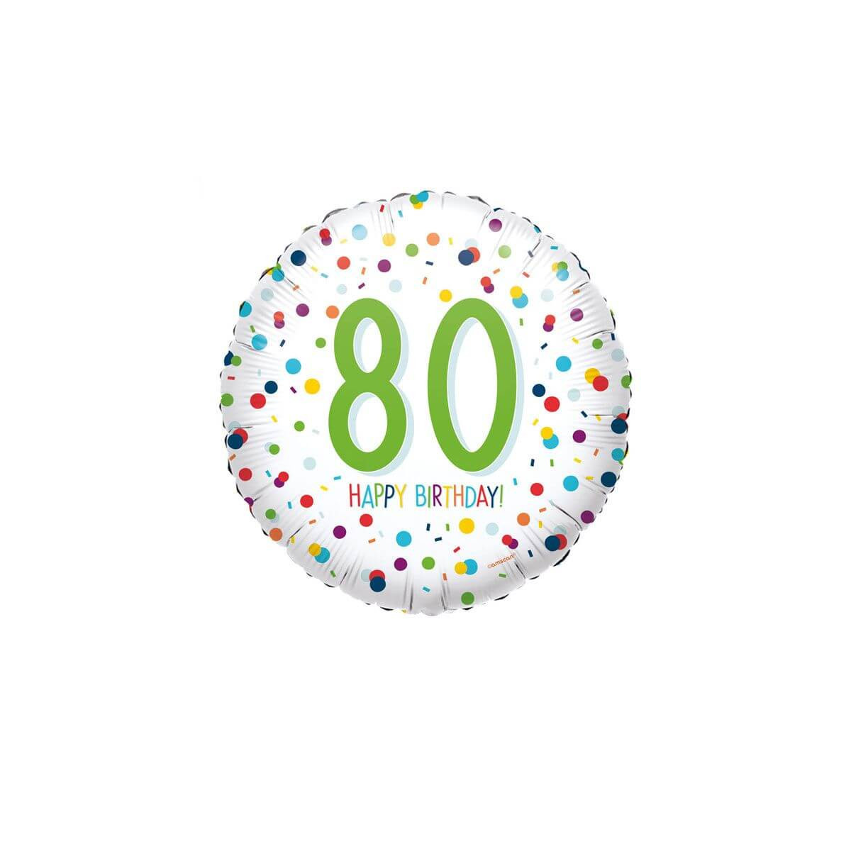 Standard EU Confetti Bday 80 Folienballon S40 verpackt