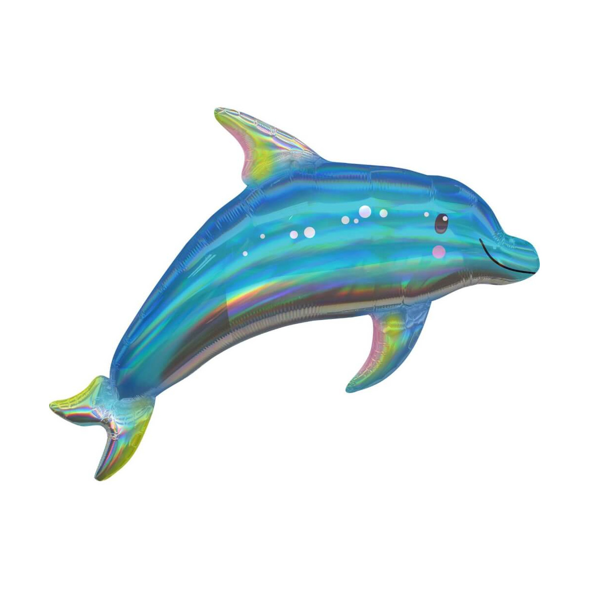 Holographic SuperShape Iridescent Blue Dolphin Folienballon