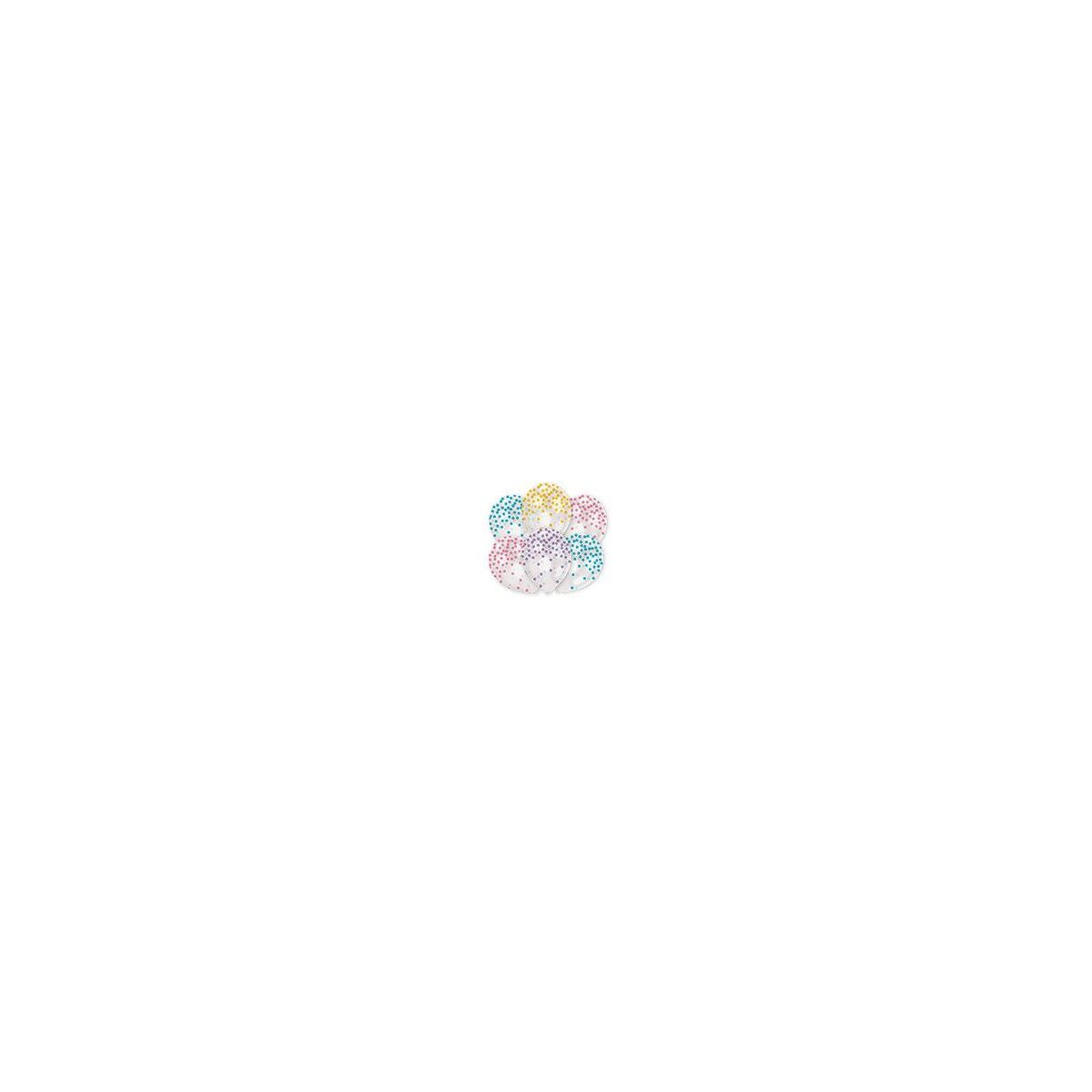 6 Latexballons Konfetti pastell sortiert 27,5 cm / 11