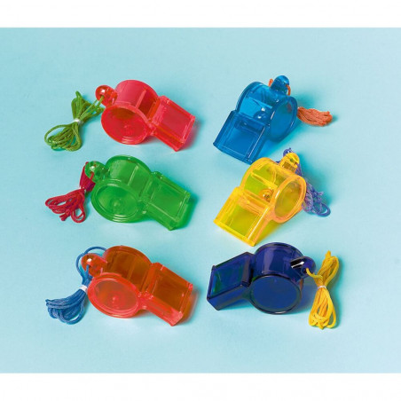 12 Trillerpfeifen Plastik 4,6 x 2,4 cm