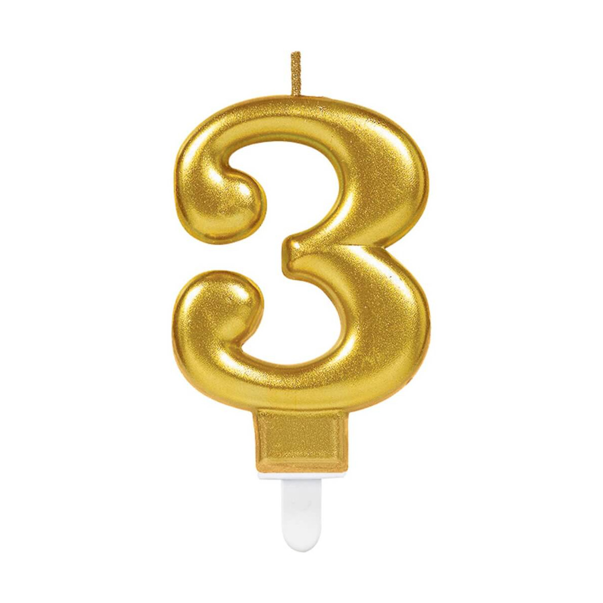 Zahlenkerze 3 Sparkling Celebrations Gold Höhe 9,3 cm