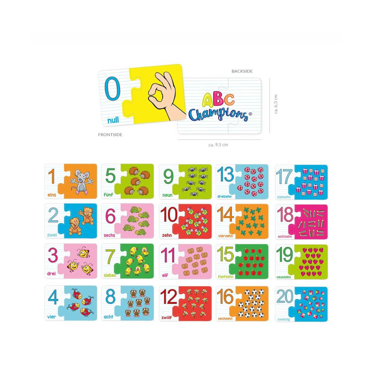 ABC CHAMPIONS Zahlen-Lernspielkarten-Set 42-teilig