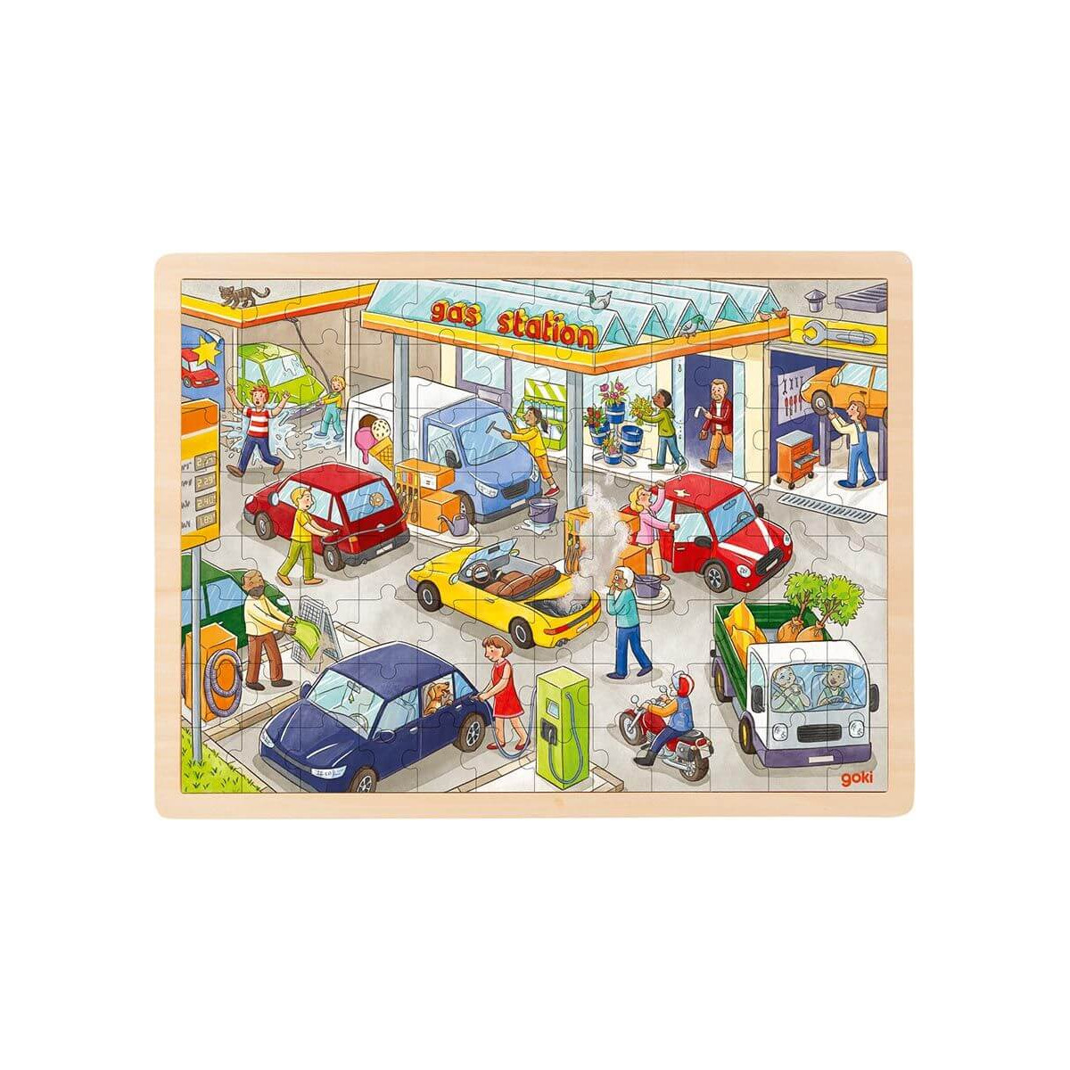 Einlegepuzzle Tankstelle