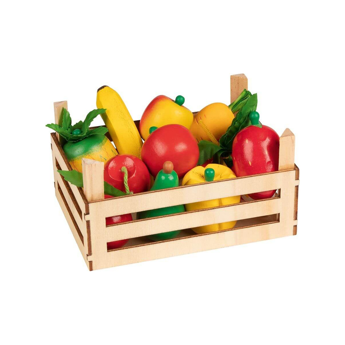 Obst und Gemüse in Kiste,