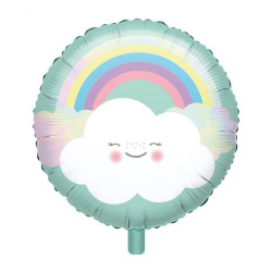 Standard Rainbow & Cloud Folienballon S40 verpackt 43 cm