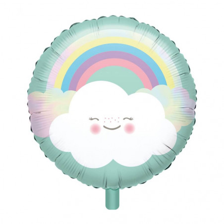 Standard Rainbow & Cloud Folienballon S40 verpackt 43 cm