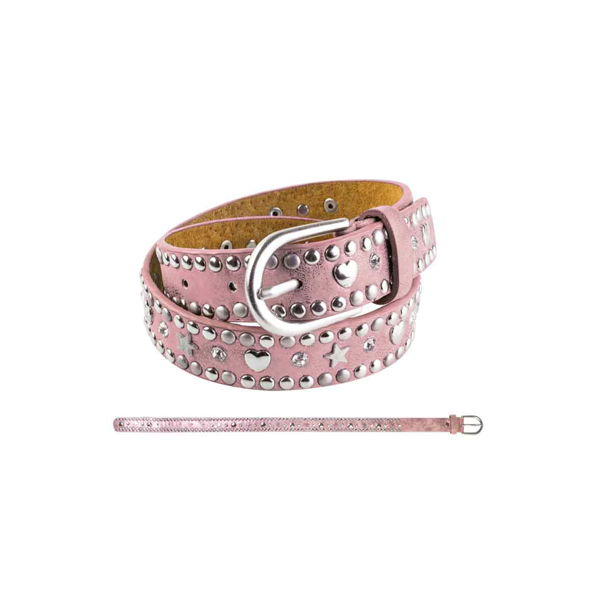Gürtel Nieten Herz&Stern rosa 60cm