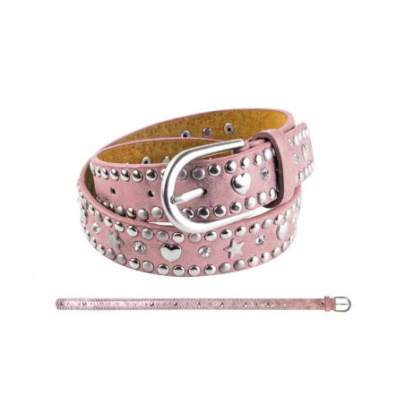 Gürtel Nieten Herz&Stern rosa 60cm