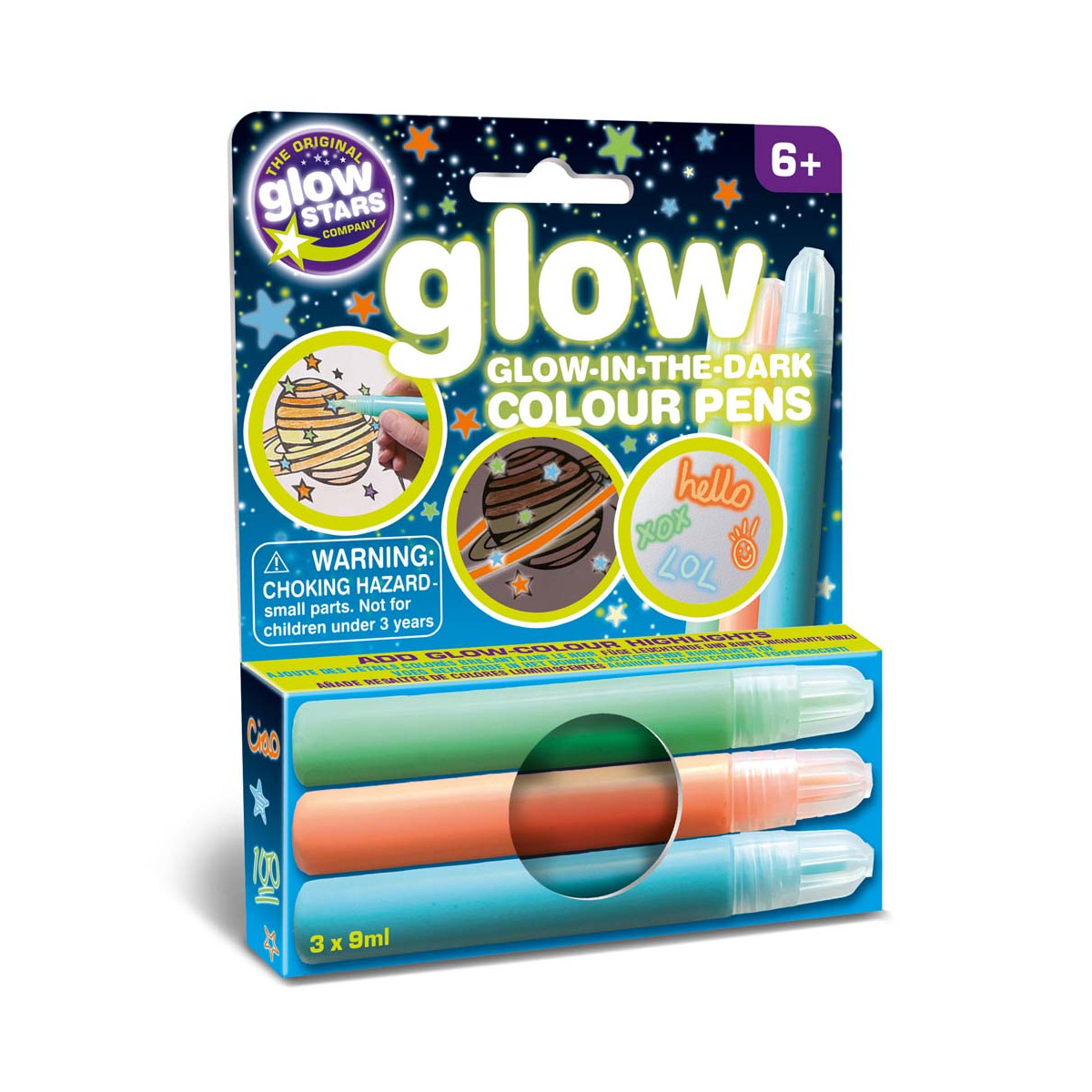 Glow-in-the-Dark Colour Pens,