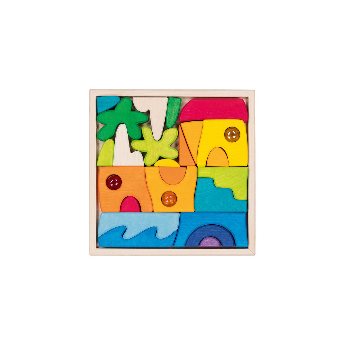 Landschaftspuzzle Honolulu mit 3 Glitzersteinen