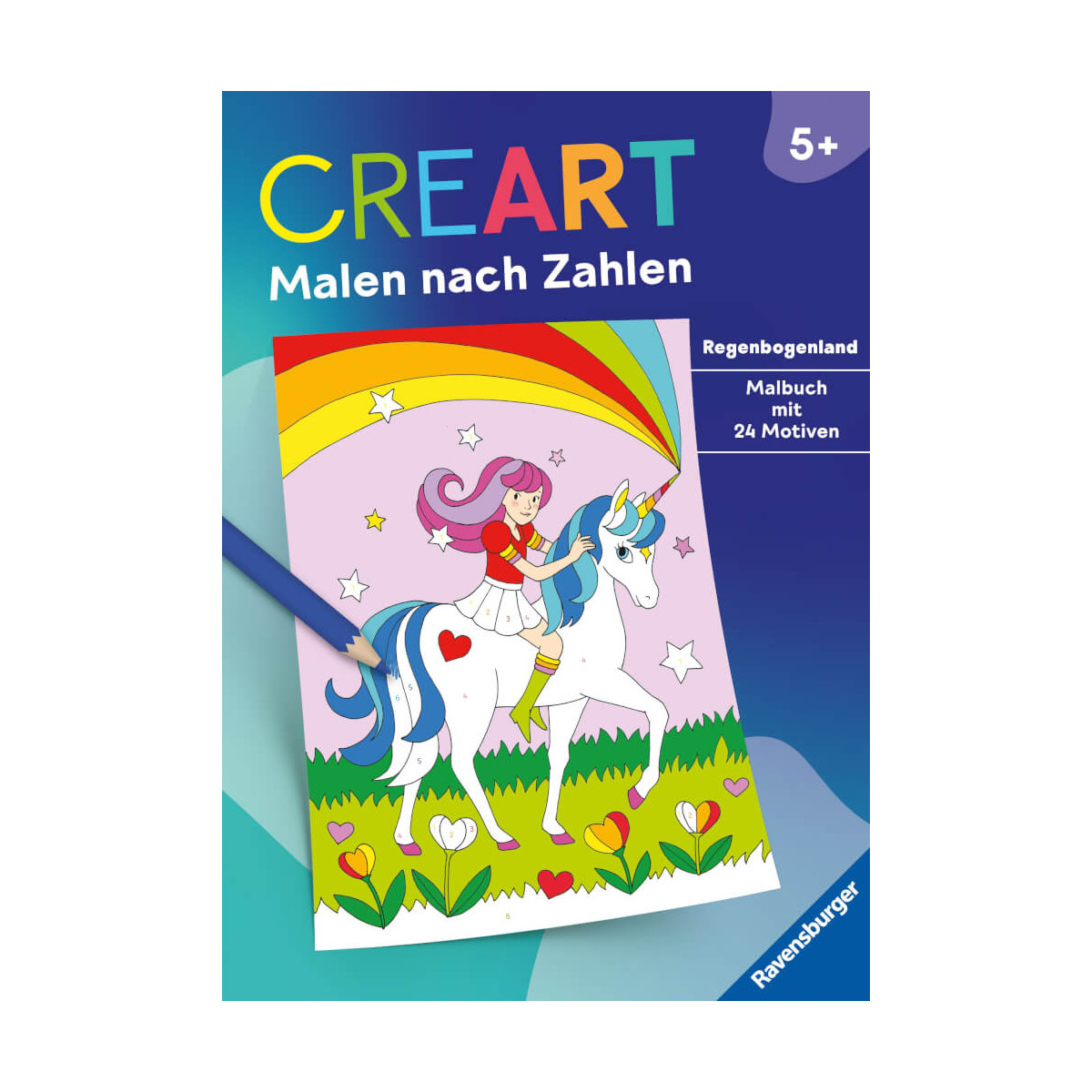 CreArt Malen nach Zahlen ab 5: Regenbogenland