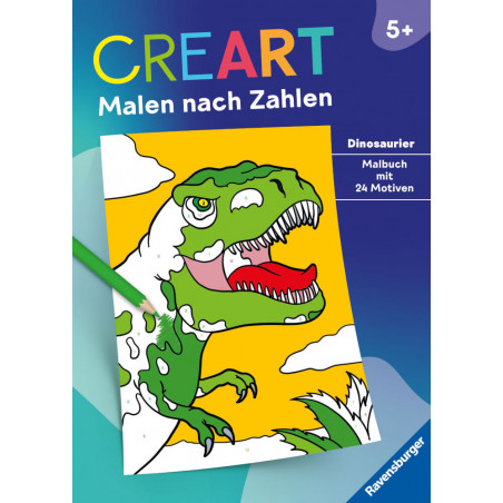 CreArt Malen nach Zahlen ab 5: Dinosaurier