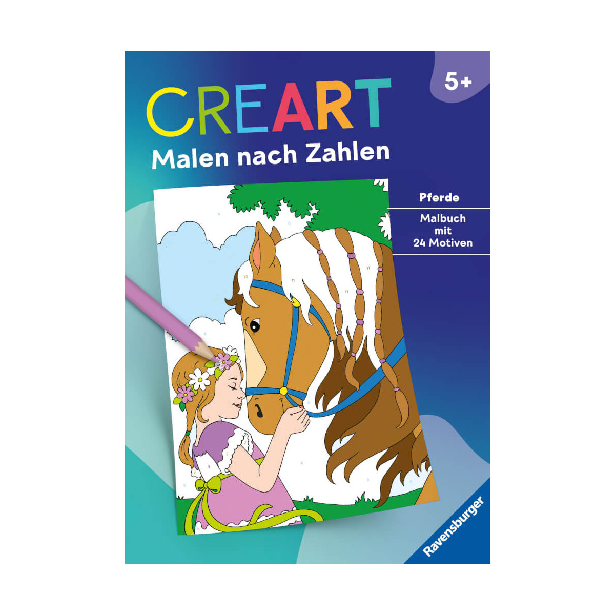 CreArt Malen nach Zahlen ab 5: Pferde