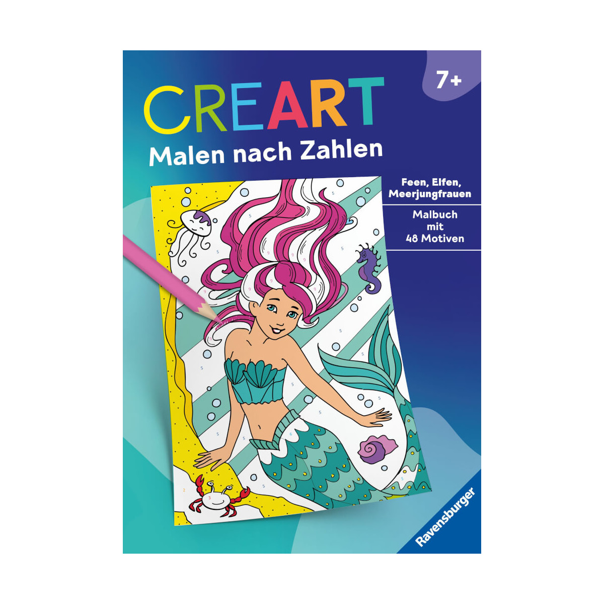 CreArt Malen nach Zahlen ab 7: Feen, Elfen, Meerjungfrauen