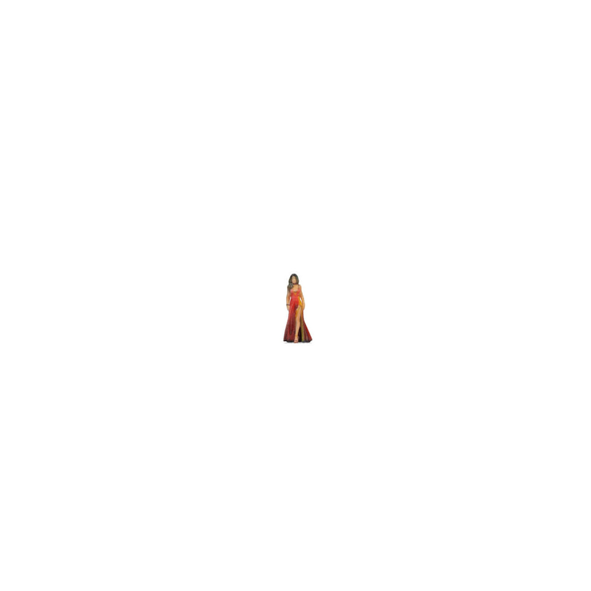 Dame im roten Kleid