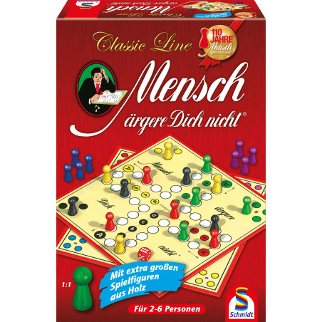 Schmidt Spiele - Classic Line - Mensch ärgere Dich nicht, mit großen Spielfiguren