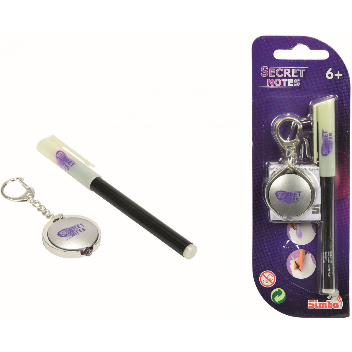 Simba - World of Toys - Secret Notes Stift + UV-Leuchte