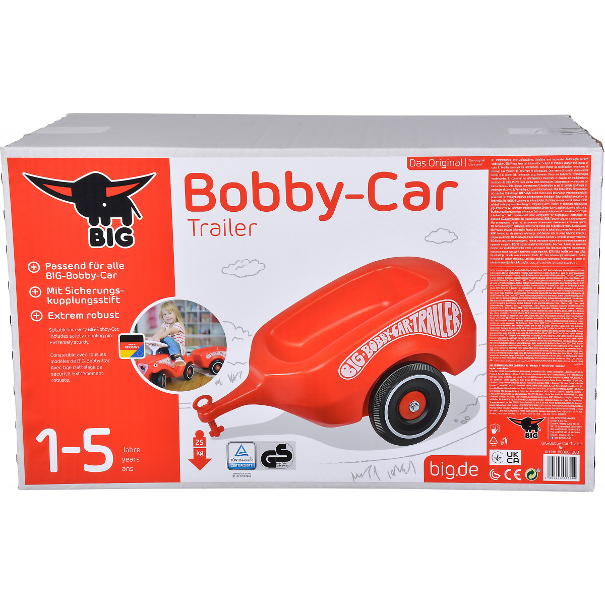 BIG Bobby Car Anhanger rot