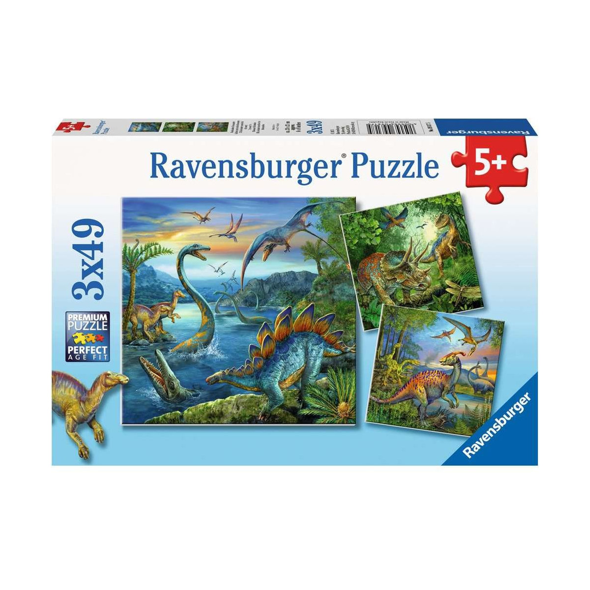 Ravensburger - Faszination Dinosaurier, 3 x 49 Teile