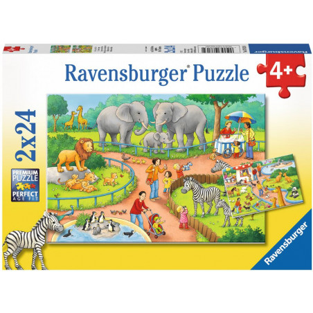 Ravensburger - Ein Tag im Zoo, 2 x 24 Teile