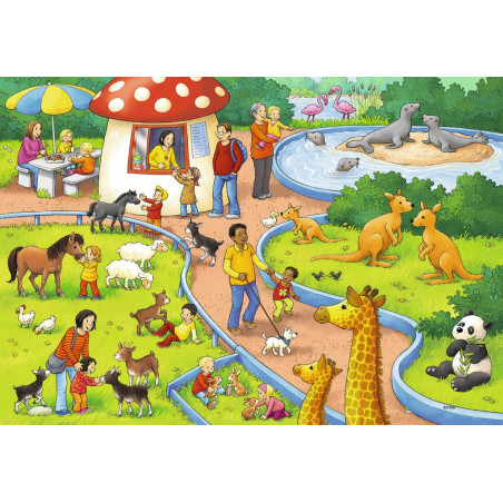 Ravensburger - Ein Tag im Zoo, 2 x 24 Teile