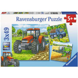 Ravensburger - Große Landmaschinen, 3 x 49 Teile