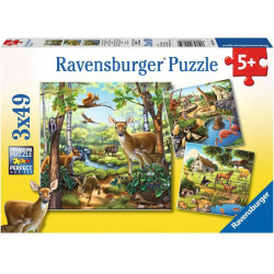 Ravensburger - Wald-/Zoo-/Haustiere, 3 x 49 Teile
