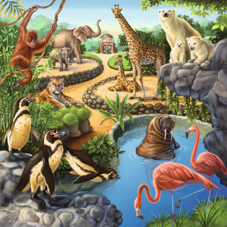 Ravensburger - Wald-/Zoo-/Haustiere, 3 x 49 Teile