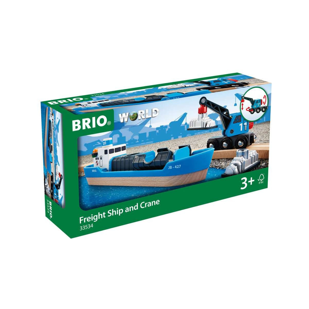 BRIO - Containerschiff mit Kranwagen
