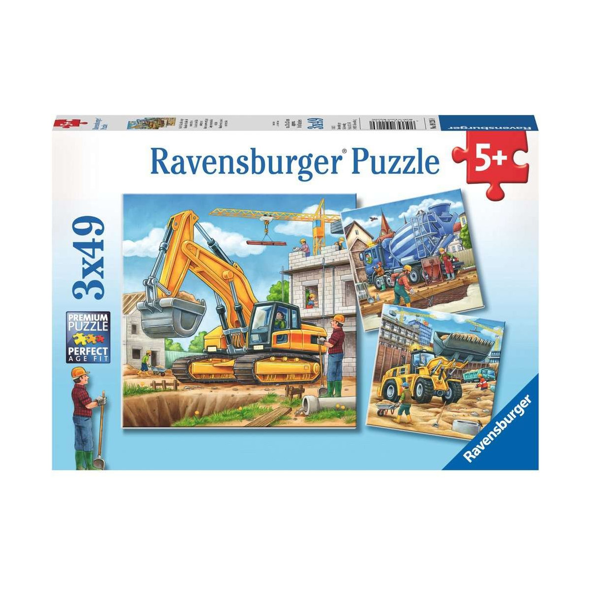 Ravensburger - Große Baufahrzeuge, 3 x 49 Teile