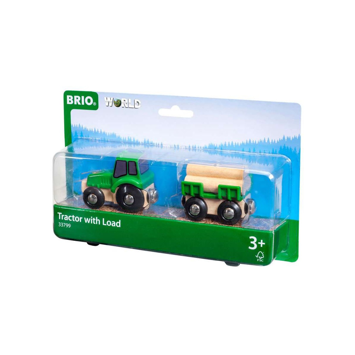 BRIO - Traktor mit Holz-Anhänger