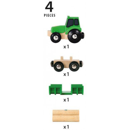 BRIO - Traktor mit Holz-Anhänger