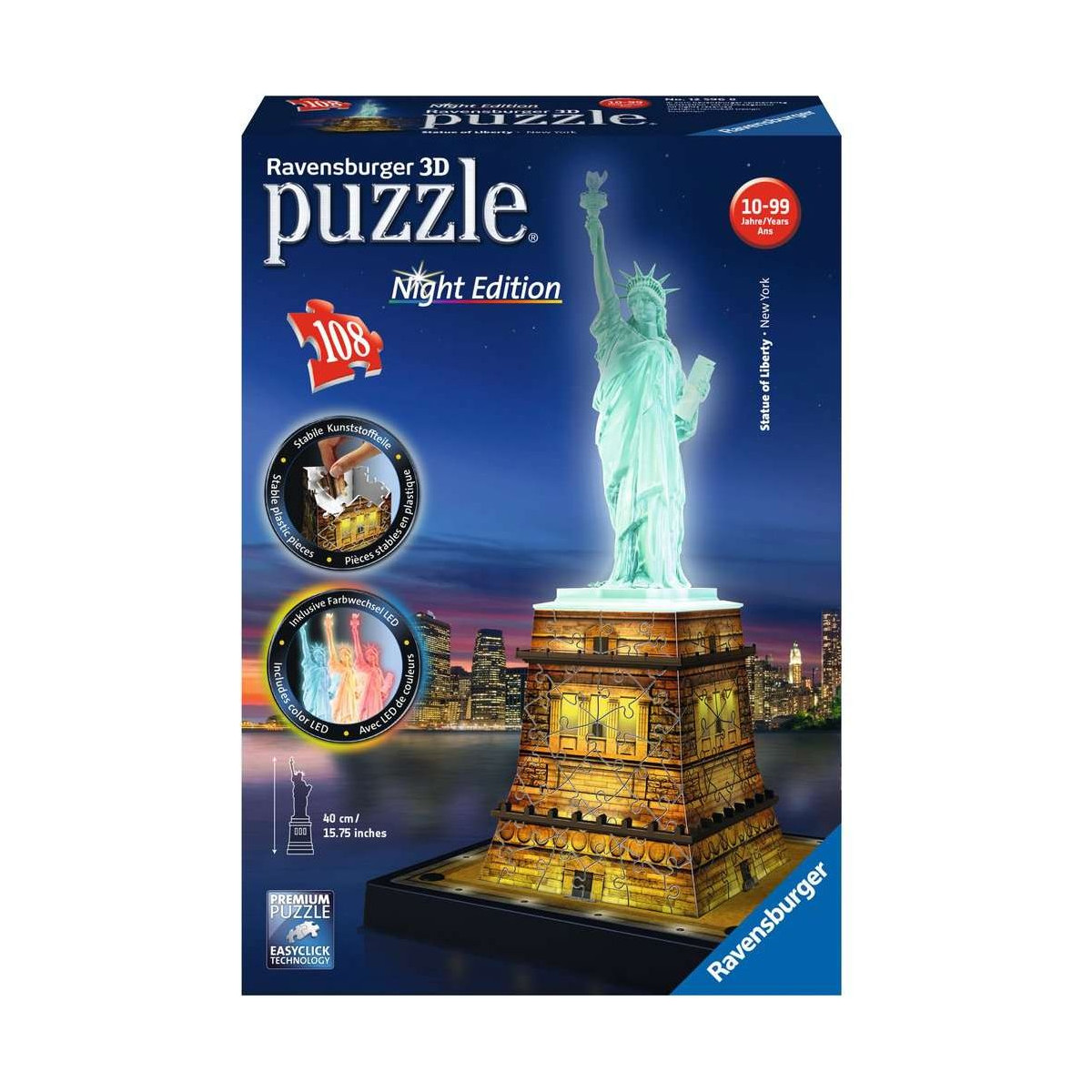 Ravensburger - Freiheitsstatue bei Nacht, 108 Teile