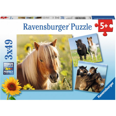 Ravensburger - Liebe Pferde, 3 x 49 Teile