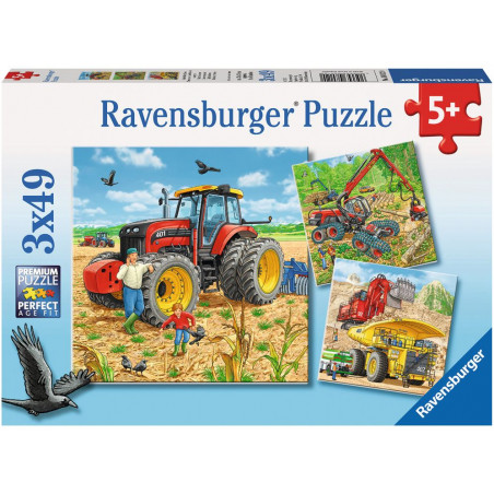 Ravensburger - Große Maschinen, 3 x 49 Teile