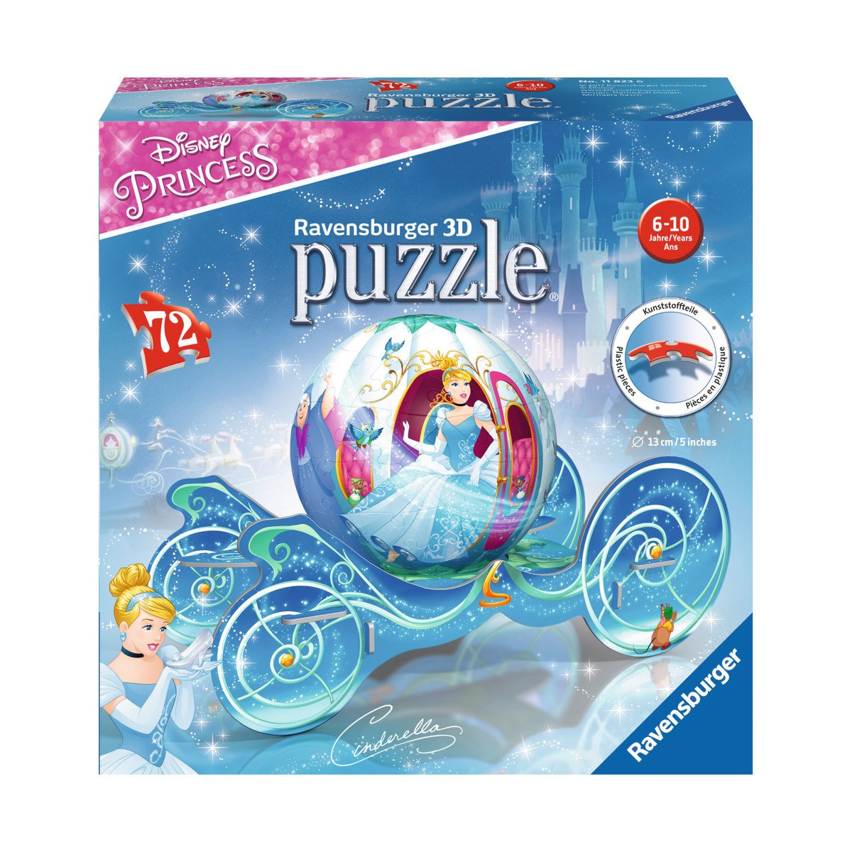 Ravensburger Puzzle - 3D puzzleball - Prinzessinnen Kutsche, 72 Teile