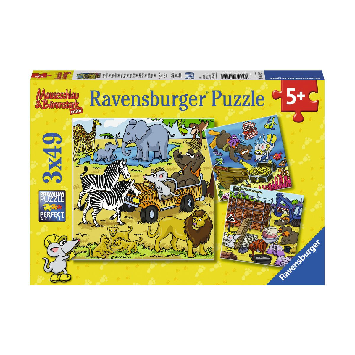 Ravensburger Puzzle - Abenteuer mit Mauseschlau und Bärenstark, 49 Teile