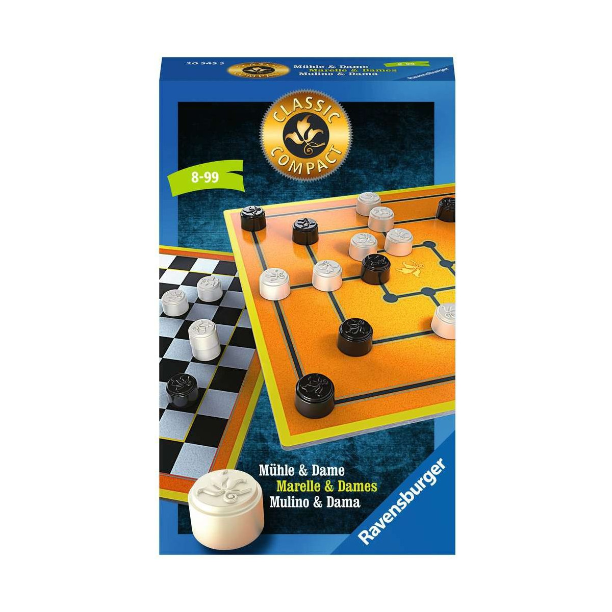 Ravensburger - Classic Compact: Mühle und Dame
