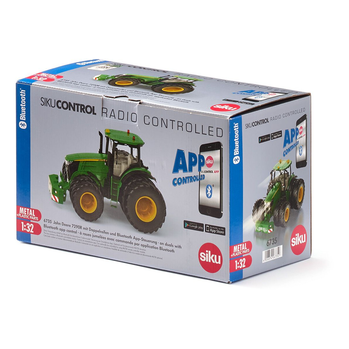 SIKU - John Deere 7290R mit Doppelreifen und Bluetooth