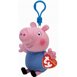 Ty - Beanie Babies Licensed - Peppa Pig - Schwein George Schlüsselanhänger 8.5cm