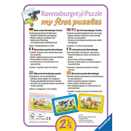 Ravensburger - Gute Tierfreunde, 3 x 6 Teile