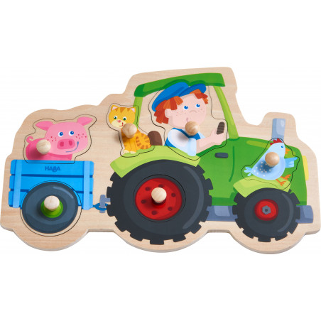 HABA - Greifpuzzle Lustige Traktorfahrt, 6 Teile