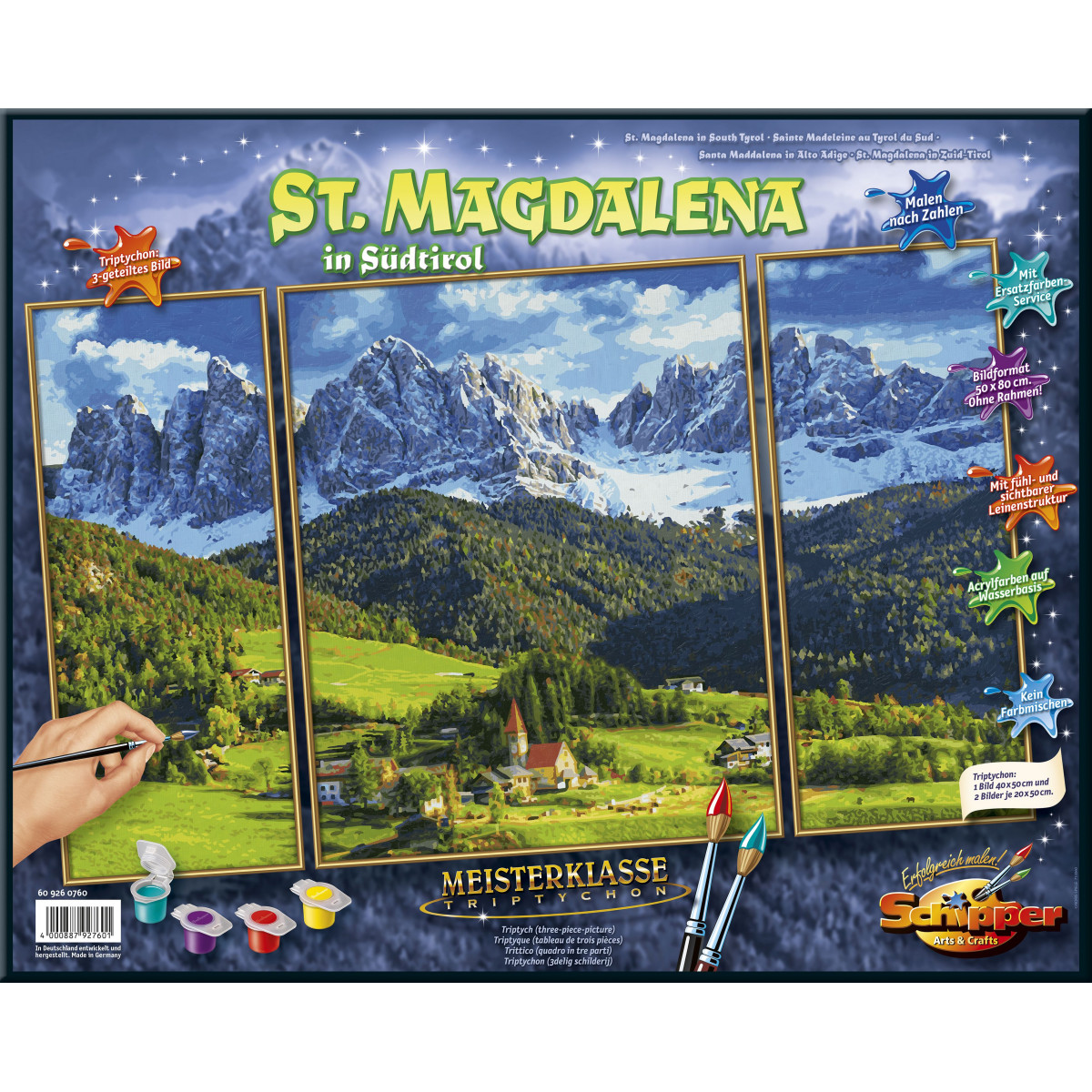Schipper Malen-nach-Zahlen - Meisterklasse Triptychon - St. Magdalena in Südtirol
