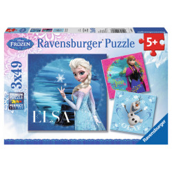 Ravensburger - Elsa, Anna & Olaf, 3 x 49 Teile