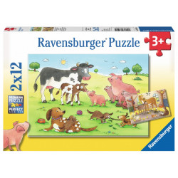 Ravensburger - Glückliche Tierfamilien, 2 x 12 Teile