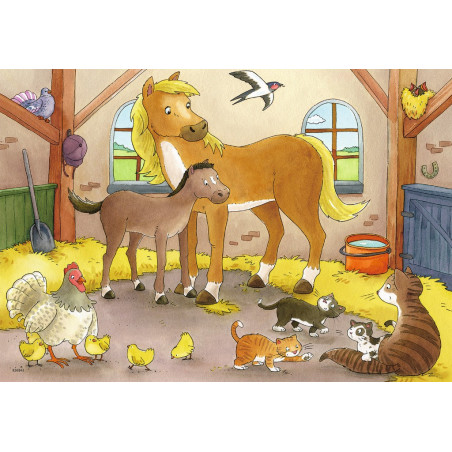 Ravensburger - Glückliche Tierfamilien, 2 x 12 Teile