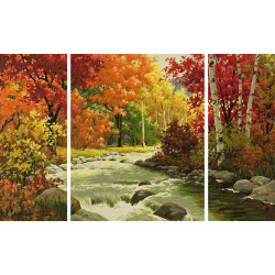 Schipper Malen-nach-Zahlen - Meisterklasse Triptychon - Flusslandschaft