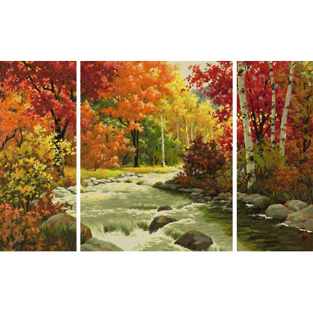 Schipper Malen-nach-Zahlen - Meisterklasse Triptychon - Flusslandschaft