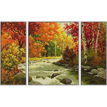 Schipper Malen-nach-Zahlen - Meisterklasse Triptychon - Flusslandschaft