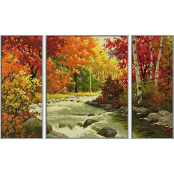 Schipper Malen-nach-Zahlen - Meisterklasse Triptychon - Flusslandschaft
